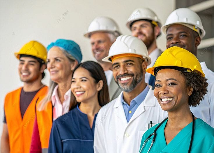 Healthcare professionals supporting occupational health and workplace safety